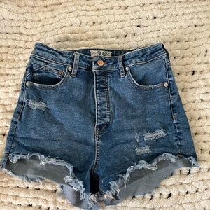 Free People Distressed Denim Shorts
